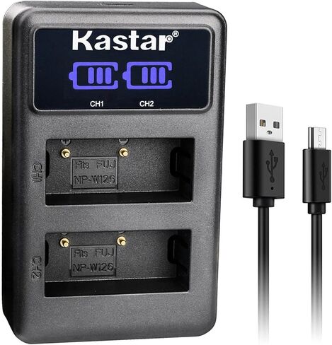 Kastar 1-Pack NP-W126S بطارية + LED2 USB شاحن مزدوج بديل لكاميرا Fujifilm X-PRO1 X-PRO2 X-PRO3 X-A1 X-A2 X-A3 X-A5 X-A7 X-A10 X-H1 X-M1 X-T1 X-T2 X-T3 X-T10 X-T20 X-T30 X-T30 II in Saudi Arabia