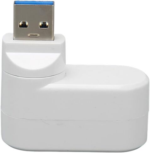 Mini USB Hub, 3 Port 90 and 180 Degree Rotatable Swivel Hub, Portable Compact USB 3.0 Data for Laptop, Desktop PC, Space Saving Design (White) in Saudi Arabia
