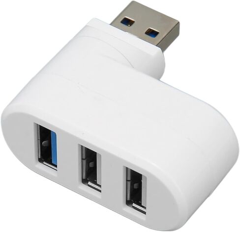 Mini USB Hub, 3 Port 90 and 180 Degree Rotatable Swivel Hub, Portable Compact USB 3.0 Data for Laptop, Desktop PC, Space Saving Design (White) in Saudi Arabia