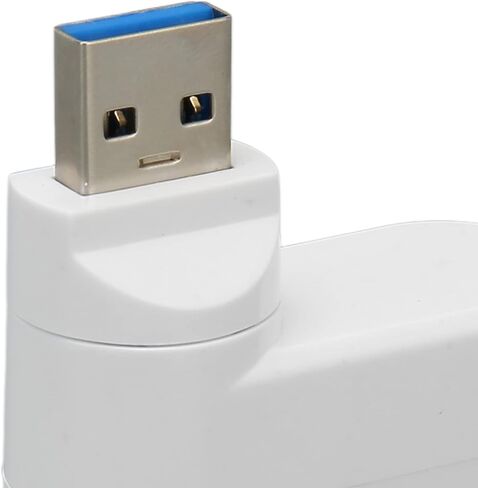 Mini USB Hub, 3 Port 90 and 180 Degree Rotatable Swivel Hub, Portable Compact USB 3.0 Data for Laptop, Desktop PC, Space Saving Design (White) in Saudi Arabia