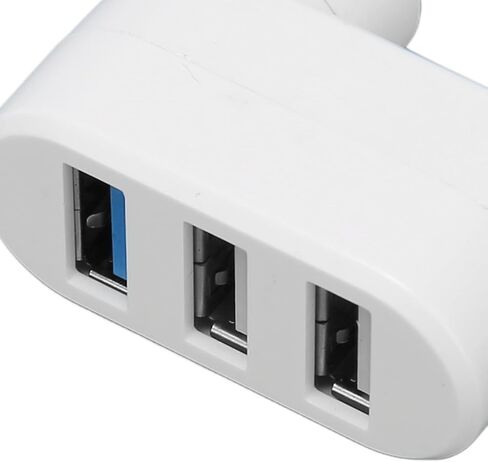 Mini USB Hub, 3 Port 90 and 180 Degree Rotatable Swivel Hub, Portable Compact USB 3.0 Data for Laptop, Desktop PC, Space Saving Design (White) in Saudi Arabia
