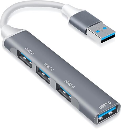 موزع USB بـ 4 منافذ USB Hub، موزع بيانات USB نحيف للغاية، وصلات محور USB صغيرة محمولة من سبائك الألومنيوم تنطبق على أجهزة الكمبيوتر المحمول، MacBook، Mac Mini/Pro، Surface، الكمبيوتر المحمول، PS4، محرك فلاش، محرك الأقراص الصلبة المحمول in Kuwait
