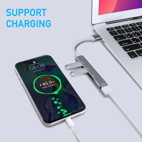 موزع USB بـ 4 منافذ USB Hub، موزع بيانات USB نحيف للغاية، وصلات محور USB صغيرة محمولة من سبائك الألومنيوم تنطبق على أجهزة الكمبيوتر المحمول، MacBook، Mac Mini/Pro، Surface، الكمبيوتر المحمول، PS4، محرك فلاش، محرك الأقراص الصلبة المحمول in Kuwait