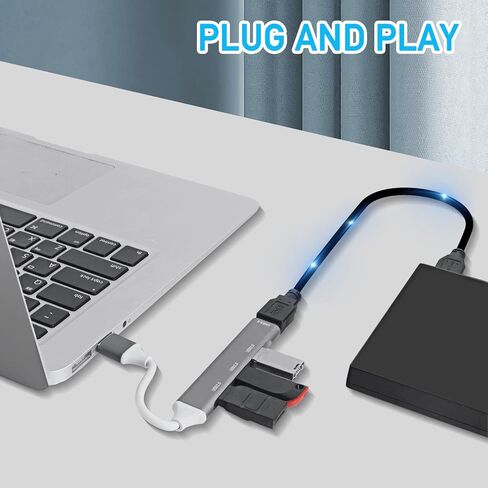 موزع USB بـ 4 منافذ USB Hub، موزع بيانات USB نحيف للغاية، وصلات محور USB صغيرة محمولة من سبائك الألومنيوم تنطبق على أجهزة الكمبيوتر المحمول، MacBook، Mac Mini/Pro، Surface، الكمبيوتر المحمول، PS4، محرك فلاش، محرك الأقراص الصلبة المحمول in Kuwait