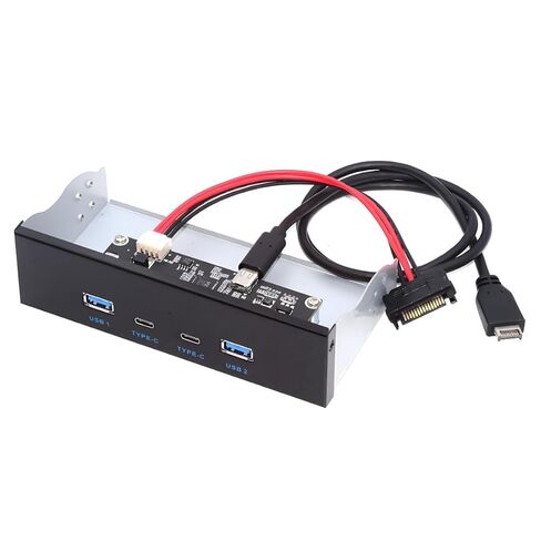 ChenYang 4 منافذ USB 3.1 نوع E رأس اللوحة الأمامية إلى 2 USB 3.0 و2 محول مضاعف منفذ USB C مع كابل طاقة SATA للوحة خليج محرك الأقراص الضوئية 5.25 بوصة in Kuwait