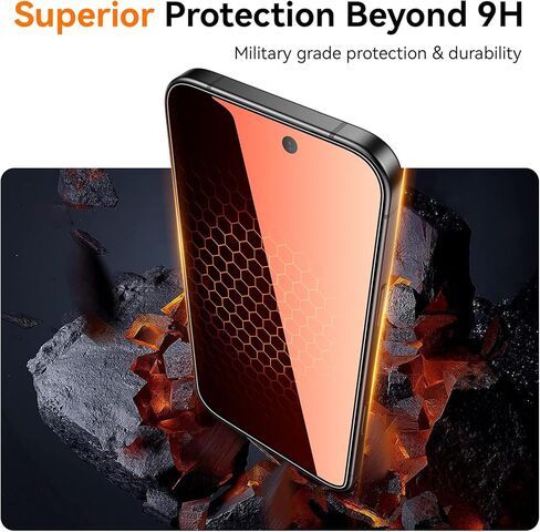 قطعتان من واقي شاشة الخصوصية لهاتف iPhone 17 Pro Max/iPhone 16 Pro Max 6.9 بوصة متدرجة ملونة 25 درجة مقاومة للتجسس تغطية كاملة خاصة من الزجاج المقسى مع صندوق ملائم تلقائي، تركيب خالٍ من الغبار in Kuwait