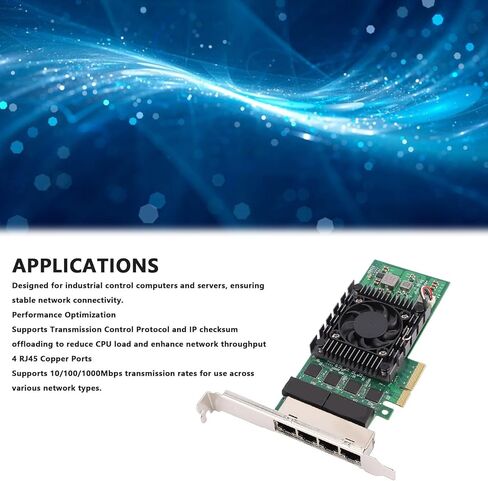 بطاقة شبكة جيجابت إيثرنت، بطاقة PCI Express X4 NIC مع 4 منافذ RJ45 ومؤشرات LED، لأجهزة الكمبيوتر المكتبية والخوادم وأجهزة الكمبيوتر الصناعية in Kuwait