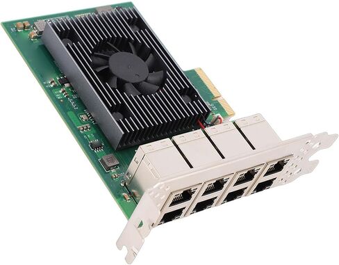 بطاقة شبكة PCIe ذات 8 منافذ جيجابت إيثرنت، شريحة 1350AM4 مدعومة، مع مشتتات حرارية من الألومنيوم، لأجهزة ألعاب محطات العمل والخوادم in Kuwait