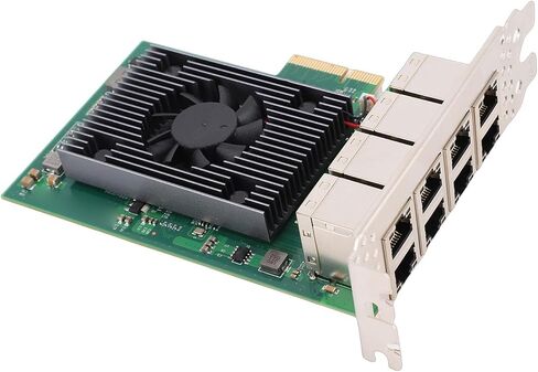 بطاقة شبكة PCIe ذات 8 منافذ جيجابت إيثرنت، شريحة 1350AM4 مدعومة، مع مشتتات حرارية من الألومنيوم، لأجهزة ألعاب محطات العمل والخوادم in Kuwait