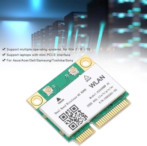 بطاقة شبكة WiFi بسرعة 867 ميجا بت في الثانية 802.11ac 4.2 Mini PCIE، هيكل مستقر، أداء ممتاز، عمر خدمة طويل، DualBand Mini PCI E، مدمج 4.2 in Kuwait