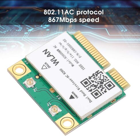 بطاقة شبكة WiFi بسرعة 867 ميجا بت في الثانية 802.11ac 4.2 Mini PCIE، هيكل مستقر، أداء ممتاز، عمر خدمة طويل، DualBand Mini PCI E، مدمج 4.2 in Kuwait