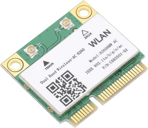 بطاقة شبكة WiFi بسرعة 867 ميجا بت في الثانية 802.11ac 4.2 Mini PCIE، هيكل مستقر، أداء ممتاز، عمر خدمة طويل، DualBand Mini PCI E، مدمج 4.2 in Kuwait