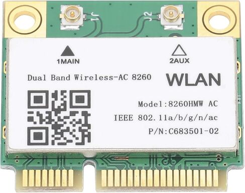 بطاقة شبكة WiFi بسرعة 867 ميجا بت في الثانية 802.11ac 4.2 Mini PCIE، هيكل مستقر، أداء ممتاز، عمر خدمة طويل، DualBand Mini PCI E، مدمج 4.2 in Kuwait