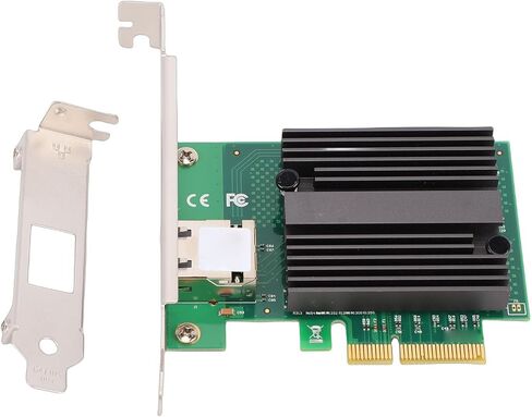 Ethernet Network Adapter Card, PCIe x4 10G Gigabit Expansion Card with Gold Plated Fingers and Heat Sink, for Controller, Server NAS Router in Saudi Arabia