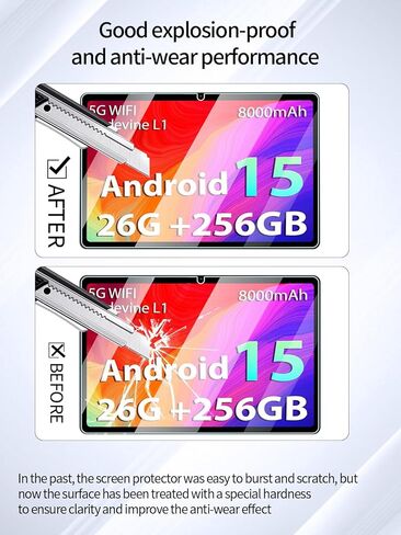 واقي شاشة لجهاز PYNAREL P60 Android 15 مقاس 10 بوصة، مضاد للخدش 9H حساس للمس، حواف مستديرة 2.5D خالية من الفقاعات، سهل التركيب، عبوتان. in Kuwait