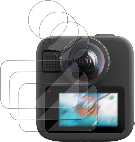 [عبوة من 3 قطع] لفيلم شاشة من الزجاج المقوى GoPro Max2 Canera وفيلم واقي عدسة TPU، واقي شاشة لـ GoPro Max 2، مضاد للخدش وحساس in Kuwait