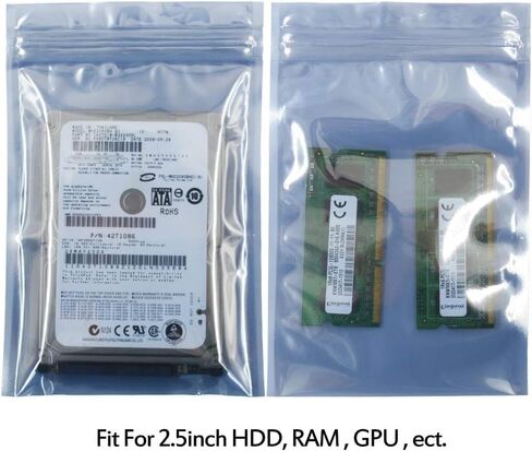 100 Pcs Antistatic Bag (10x15cm/ 4 X 6 inches) Resealable for 2.5 Inch SSD HDD and Electronic Device Anti Static Bag in Saudi Arabia