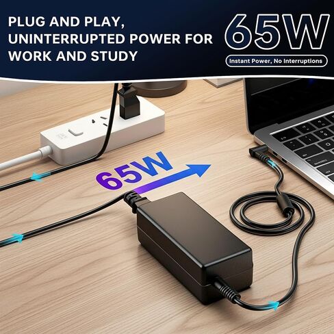 شاحن كمبيوتر QFA 65W 45W متوافق مع شاحن الكمبيوتر المحمول HP محول الطاقة الذكي ذو الطرف الأزرق in Kuwait