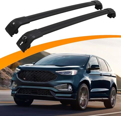 العارضة Snailfly تناسب Ford Edge 2015-2024 حامل سقفي أسود قضيب متقاطع قابل للتعديل وقابل للقفل in Kuwait