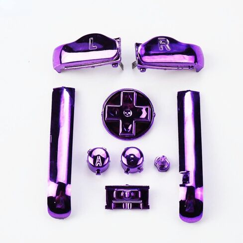 Chrome Buttons Power ON Off Key Keypads for Gameboy Advance GBA L R A B Direction D-Pads Button (Chrome Purple) in Saudi Arabia