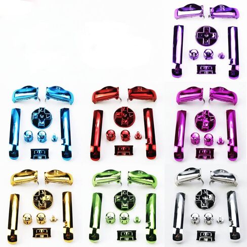 Chrome Buttons Power ON Off Key Keypads for Gameboy Advance GBA L R A B Direction D-Pads Button (Chrome Purple) in Saudi Arabia