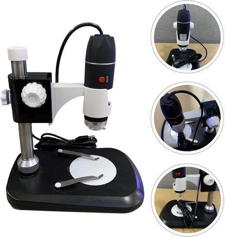 Kisangel Portable Electron Microscope with LED Light USB Magnifying Tool for Jewelry Currency Circuit Board Inspection Industrial Testing and Educational Use Black Design in Saudi Arabia
