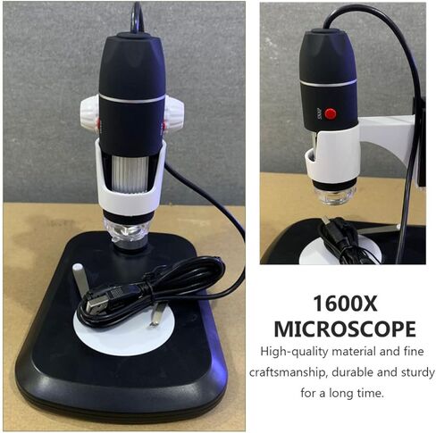 Kisangel Portable Electron Microscope with LED Light USB Magnifying Tool for Jewelry Currency Circuit Board Inspection Industrial Testing and Educational Use Black Design in Saudi Arabia