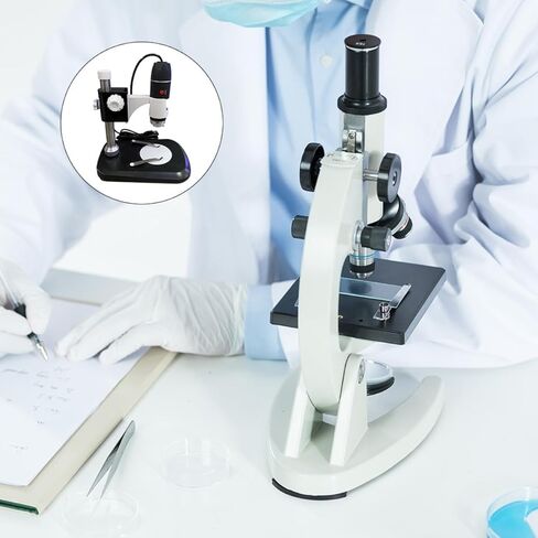 Kisangel Portable Electron Microscope with LED Light USB Magnifying Tool for Jewelry Currency Circuit Board Inspection Industrial Testing and Educational Use Black Design in Saudi Arabia