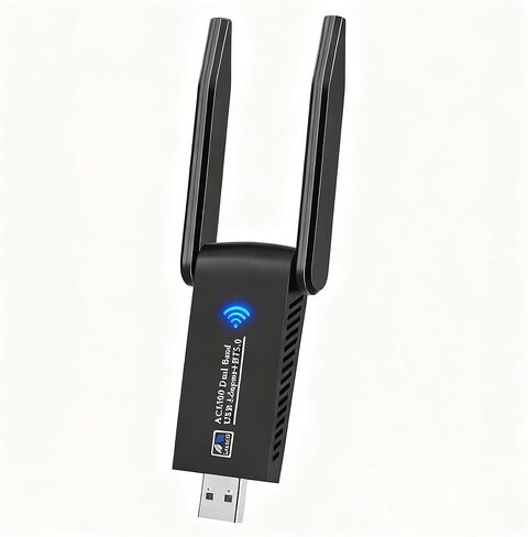 AC1300 مع محول Bluetooth 5.0 USB 3.0 WiFi للكمبيوتر المكتبي والكمبيوتر المحمول، بطاقة لاسلكية مزدوجة النطاق، 2 هوائي عالي الكسب، MU-MlMO، يدعم Windows 11/10/8.1/8/7/XP، Mac OS 10.9-10.15 in Kuwait