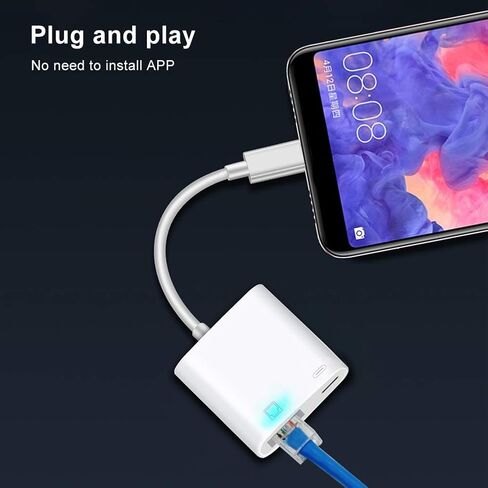 Qiilu USB C to Ethernet Adapter for Card Converter - TypeC Wired Network Solution for and Performance in Saudi Arabia
