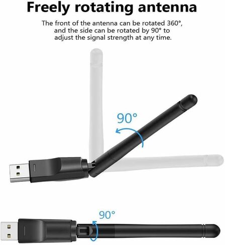محول USB واي فاي بسرعة 150 ميجابت في الثانية، محول بطاقة الشبكة اللاسلكية MT7601 لسطح المكتب والكمبيوتر المحمول ويندوز، نظام تشغيل ماك، لينكس، لجهاز فك التشفير G Media V7 S5X V7 PRO in Kuwait