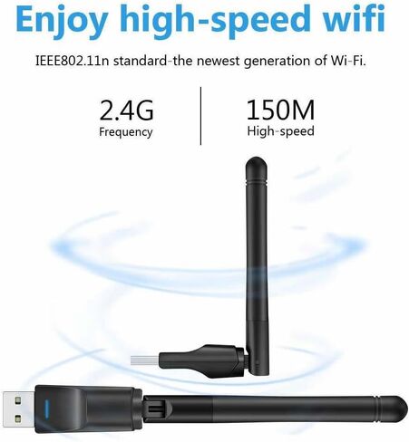 محول USB واي فاي بسرعة 150 ميجابت في الثانية، محول بطاقة الشبكة اللاسلكية MT7601 لسطح المكتب والكمبيوتر المحمول ويندوز، نظام تشغيل ماك، لينكس، لجهاز فك التشفير G Media V7 S5X V7 PRO in Kuwait