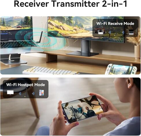 Gallays AX900 WiFi 6 مع محول Bluetooth 5.4 USB WiFi للكمبيوتر المكتبي والكمبيوتر المحمول، بطاقة لاسلكية مزدوجة النطاق، هوائيات كسب عالية 5dBi، بدون سائق، متوافق مع Windows 11/10/7 in Kuwait