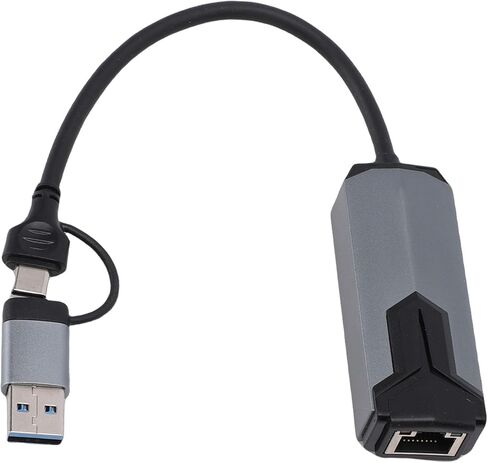 USB Type C to 2.5G Ethernet Adapter, 2500Mbps RJ45 Gigabit Network Speed with Stable Connection and Low Heat Generation, for Laptop 10 11 OS X in Saudi Arabia