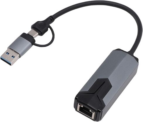 USB Type C to 2.5G Ethernet Adapter, 2500Mbps RJ45 Gigabit Network Speed with Stable Connection and Low Heat Generation, for Laptop 10 11 OS X in Saudi Arabia