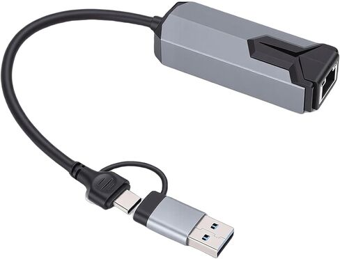 USB Type C to 2.5G Ethernet Adapter, 2500Mbps RJ45 Gigabit Network Speed with Stable Connection and Low Heat Generation, for Laptop 10 11 OS X in Saudi Arabia