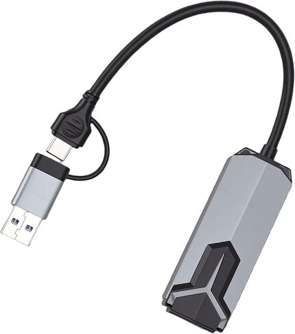 USB Type C to 2.5G Ethernet Adapter, 2500Mbps RJ45 Gigabit Network Speed with Stable Connection and Low Heat Generation, for Laptop 10 11 OS X in Saudi Arabia