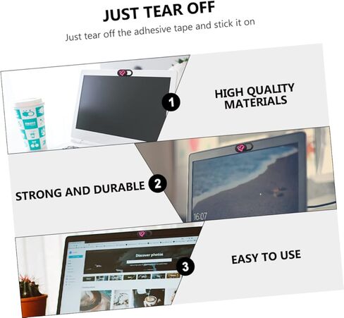 jojofuny 3PCS الكرتون نمط القلب الكمبيوتر المحمول اللوحي غطاء الخصوصية كاميرا ويب لاصقة لتعزيز الأمن تصميم لطيف للبنين والبنات والمراهقين in Kuwait