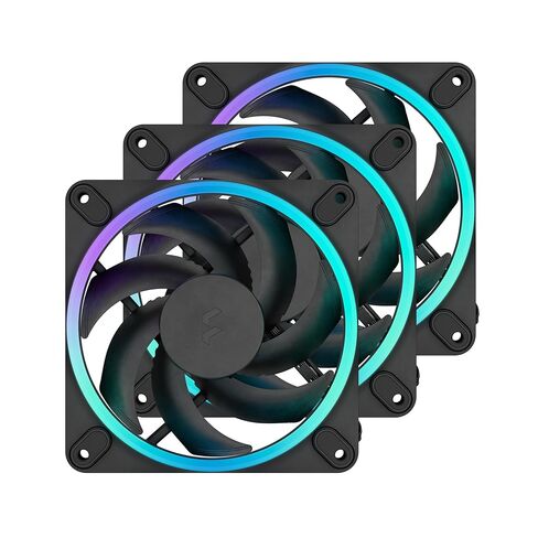Fractal Design Momentum 12 RGB-Silent PC Case Fan-120 mm-ARGB Gen2-16 LEDs-Liquid Crystal Polymer LCP blades-FDB Fluid Dynamic Bearing-Cooling Performance-Powerful Airflow-Quiet Operation-Black-3 pack in Saudi Arabia