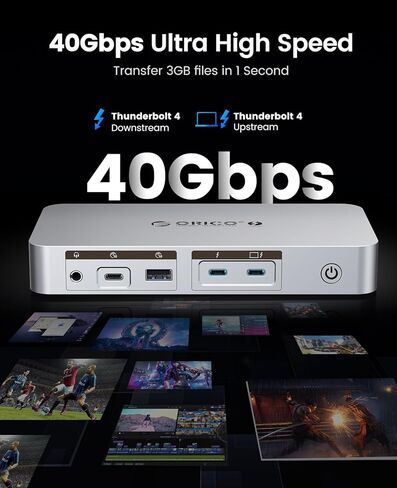 ORICO 12-in-1 Thunderbolt 4 Docking Station , Dual Monitor with 8K Single/4K Dual Display, 85W Charging, USB-C/A Ports, Gigabit Ethernet, SD/TF, Compatible with Mac mini M4/MacBook/Windows Laptops in Saudi Arabia