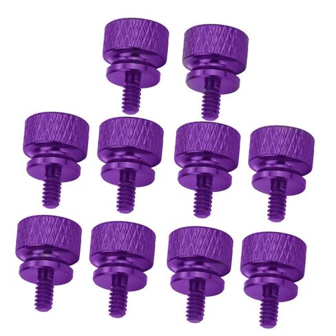 BESPORTBLE 10pcs Purple Aluminum Alloy Knurled Thumbscrews Computer Chassis Fixing Screws DIY Replacement for PC Case Assembly and Maintenance in Kuwait