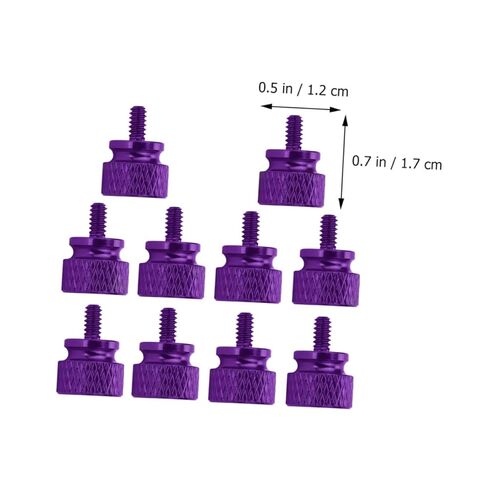 BESPORTBLE 10pcs Purple Aluminum Alloy Knurled Thumbscrews Computer Chassis Fixing Screws DIY Replacement for PC Case Assembly and Maintenance in Kuwait