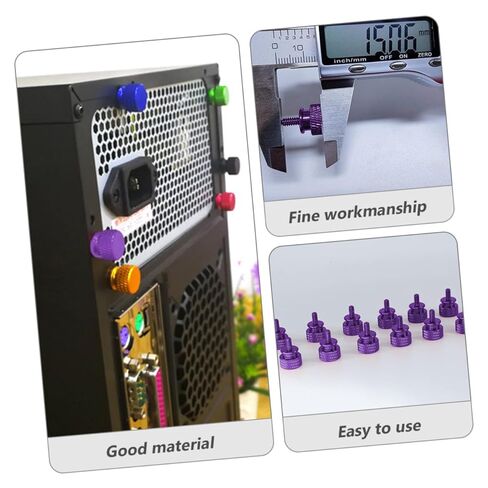 BESPORTBLE 10pcs Purple Aluminum Alloy Knurled Thumbscrews Computer Chassis Fixing Screws DIY Replacement for PC Case Assembly and Maintenance in Kuwait