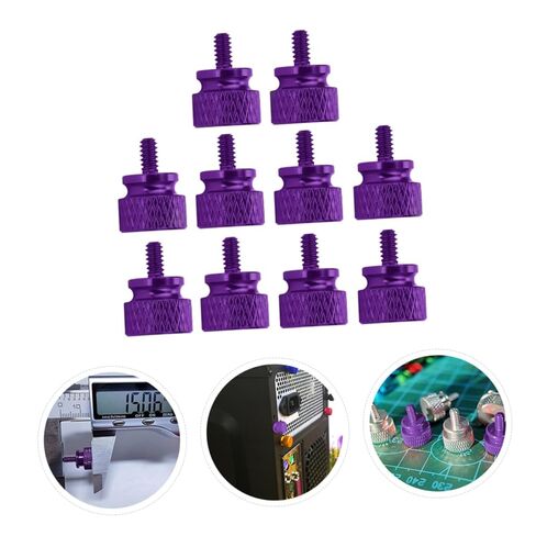 BESPORTBLE 10pcs Purple Aluminum Alloy Knurled Thumbscrews Computer Chassis Fixing Screws DIY Replacement for PC Case Assembly and Maintenance in Kuwait