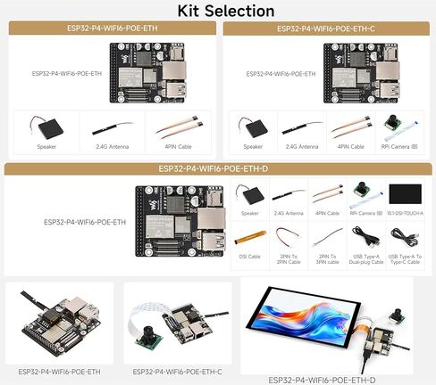 لوحة تطوير ESP32-P4-WIFI6-POE-ETH، استنادًا إلى ESP32-P4 وESP32-C6، تدعم Wi-Fi 6 وBluetooth 5 (LE)، مع وحدة PoE المتكاملة لإمداد طاقة PoE، وتدعم تفاعل الكلام AI in Saudi Arabia