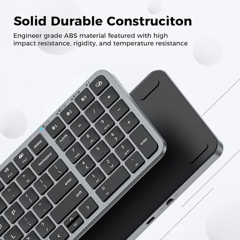 لوحة مفاتيح بلوتوث iClever مع لوحة مفاتيح رقمية - دعم متعدد الأجهزة، اتصال مستقر، تصميم مضغوط، تجربة كتابة محسنة، مثالية لأجهزة الكمبيوتر المحمولة MacBook وiPad وWindows in Kuwait