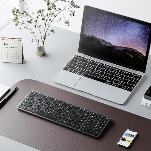 لوحة مفاتيح بلوتوث iClever مع لوحة مفاتيح رقمية - دعم متعدد الأجهزة، اتصال مستقر، تصميم مضغوط، تجربة كتابة محسنة، مثالية لأجهزة الكمبيوتر المحمولة MacBook وiPad وWindows in Kuwait