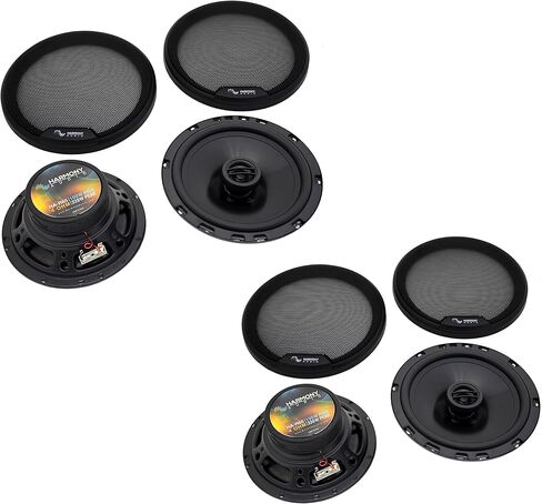 Harmony Audio R65 متوافق مع Hyundai Santa Fe 2009-2012 مجموعة أدوات صوت السيارة الأمامية والخلفية مع حزام in Kuwait