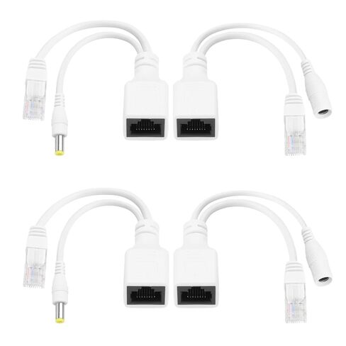 حاقن PoE السلبي ومقسم PoE، 10/100 ميجابت في الثانية، مدخل/مخرج DC 5V-24V، كابل RJ45 موصل DC 5.5x2.1 مم، كابلات الطاقة عبر الإيثرنت ومحول الشبكة، زوج واحد in Kuwait