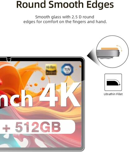 واقي شاشة لجهاز DOOGEE T30 MAX 4K Tablet 12.4 بوصة 2025 نسخة مطورة، طبقة من الزجاج المقسى مضادة للخدش وحساسية لمس عالية، عبوتان. in Kuwait